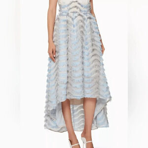 NWT Elliatt silhouette set skirt blue and grey fringe high low style skirt large